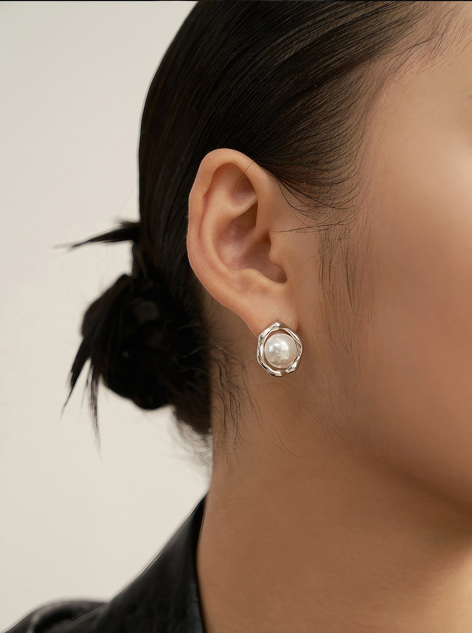 Lunar Gleam Pearl Studs-Earrings-SoulAdorne