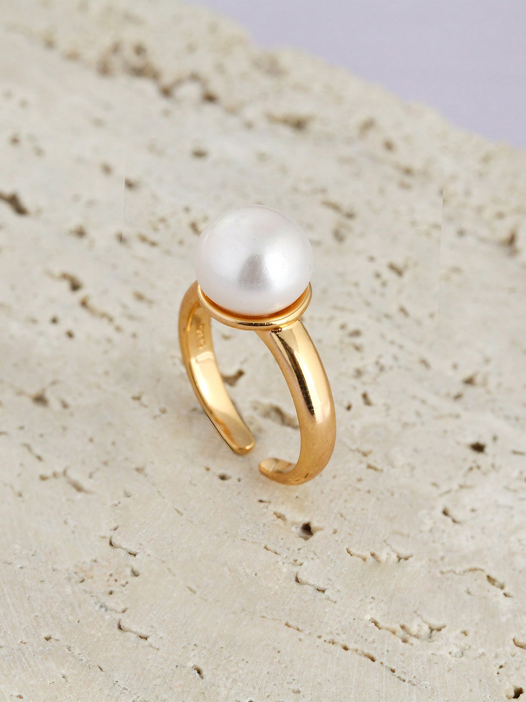 Lustrous Elegance Adjustable Pearl Ring-Rings-SoulAdorne