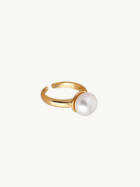 Lustrous Elegance Adjustable Pearl Ring