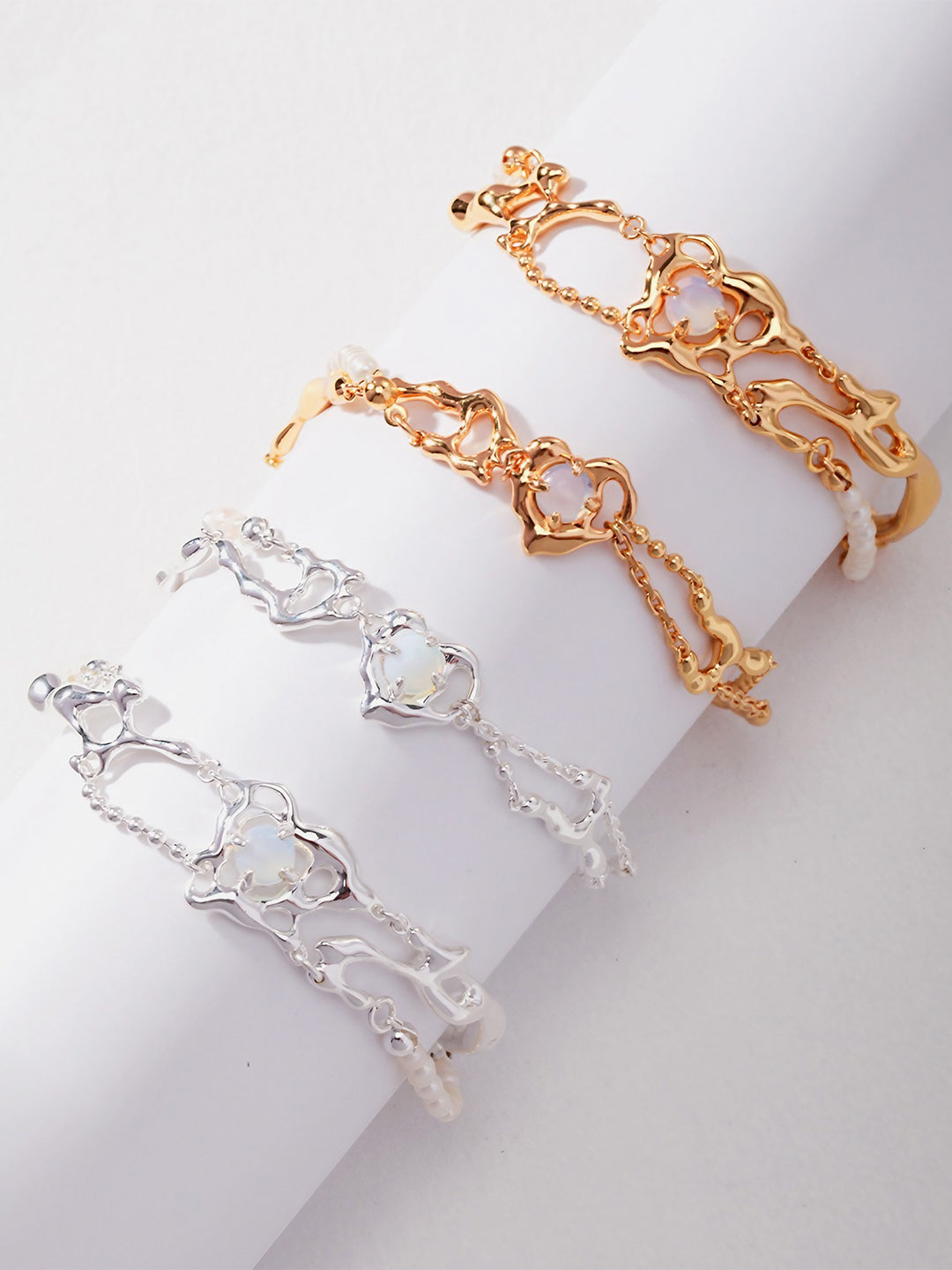 Opaline Elegance Chain Bracelet-Bracelets-SoulAdorne