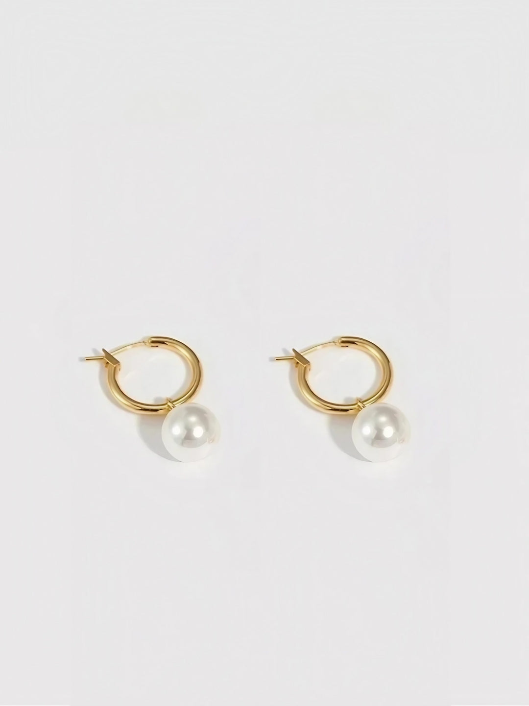 Orb Hoop Pearl Earrings-Earrings-SoulAdorne