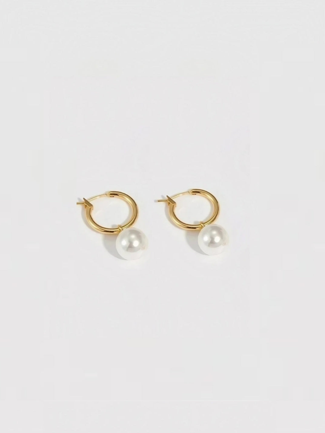 Orb Hoop Pearl Earrings