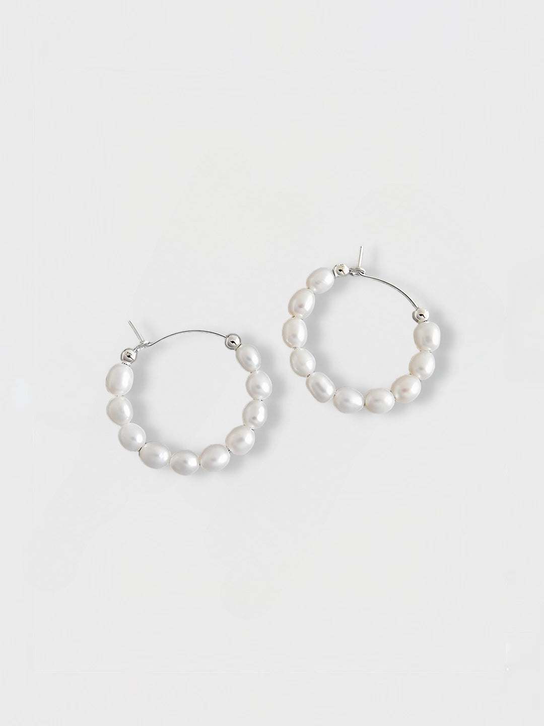 Pearl Elegance Hoop Earrings-Earrings-SoulAdorne