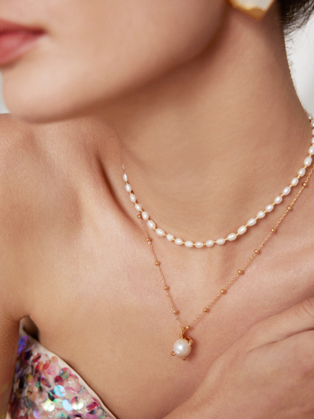 Pearl Essence Charm Necklace-Necklaces-SoulAdorne