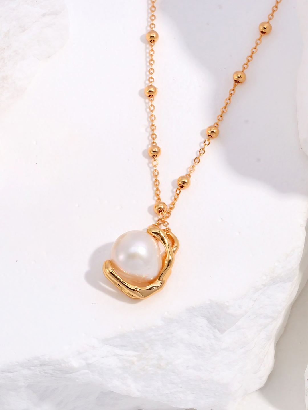 Pearl Essence Charm Necklace-Necklaces-SoulAdorne