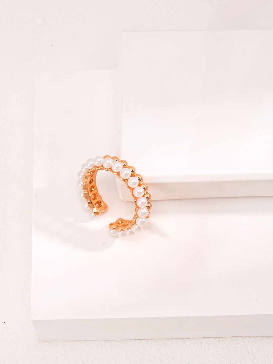 Pearl Orbit Gold Ring-Rings-SoulAdorne