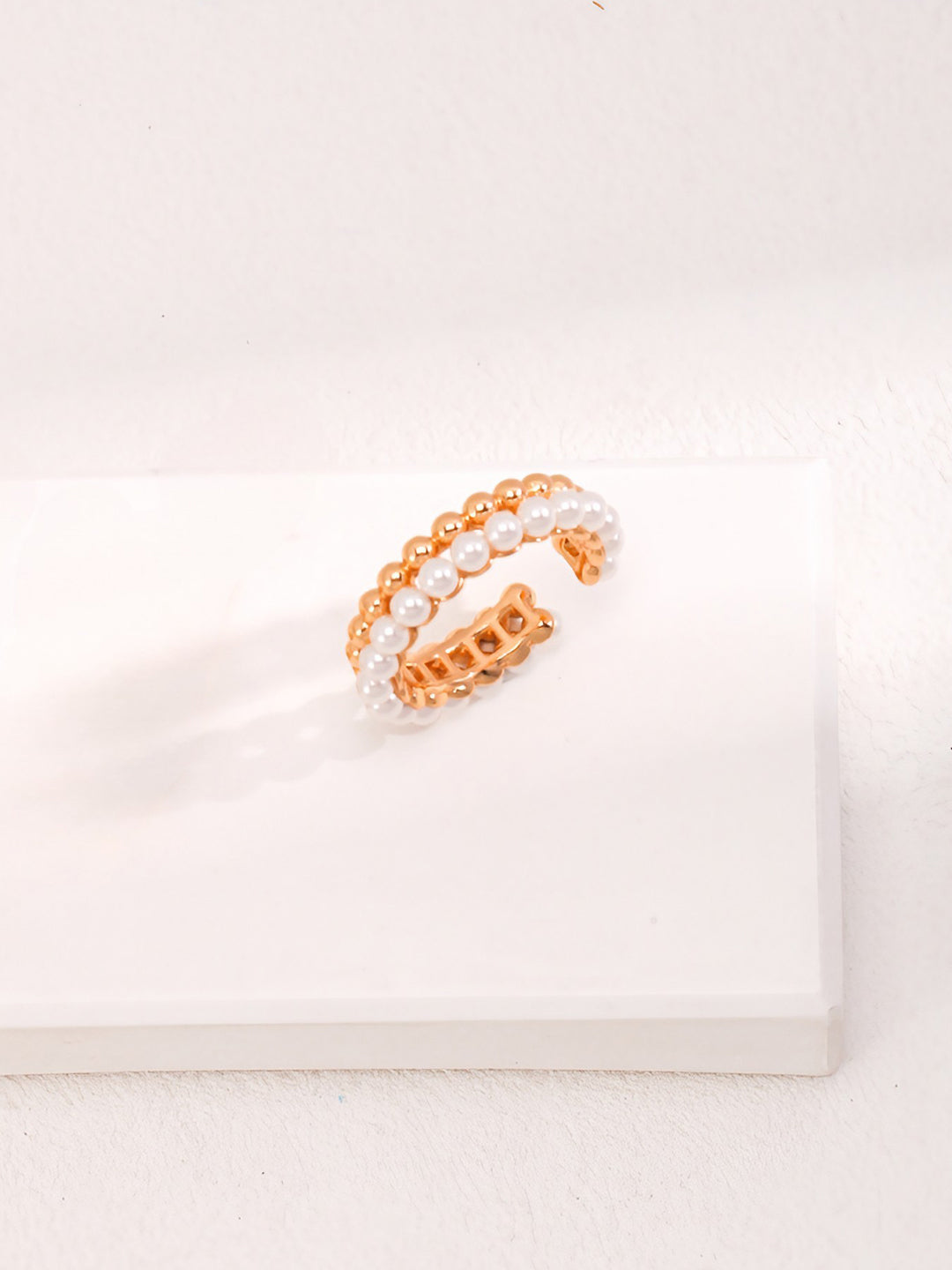 Pearl Orbit Gold Ring-Rings-SoulAdorne