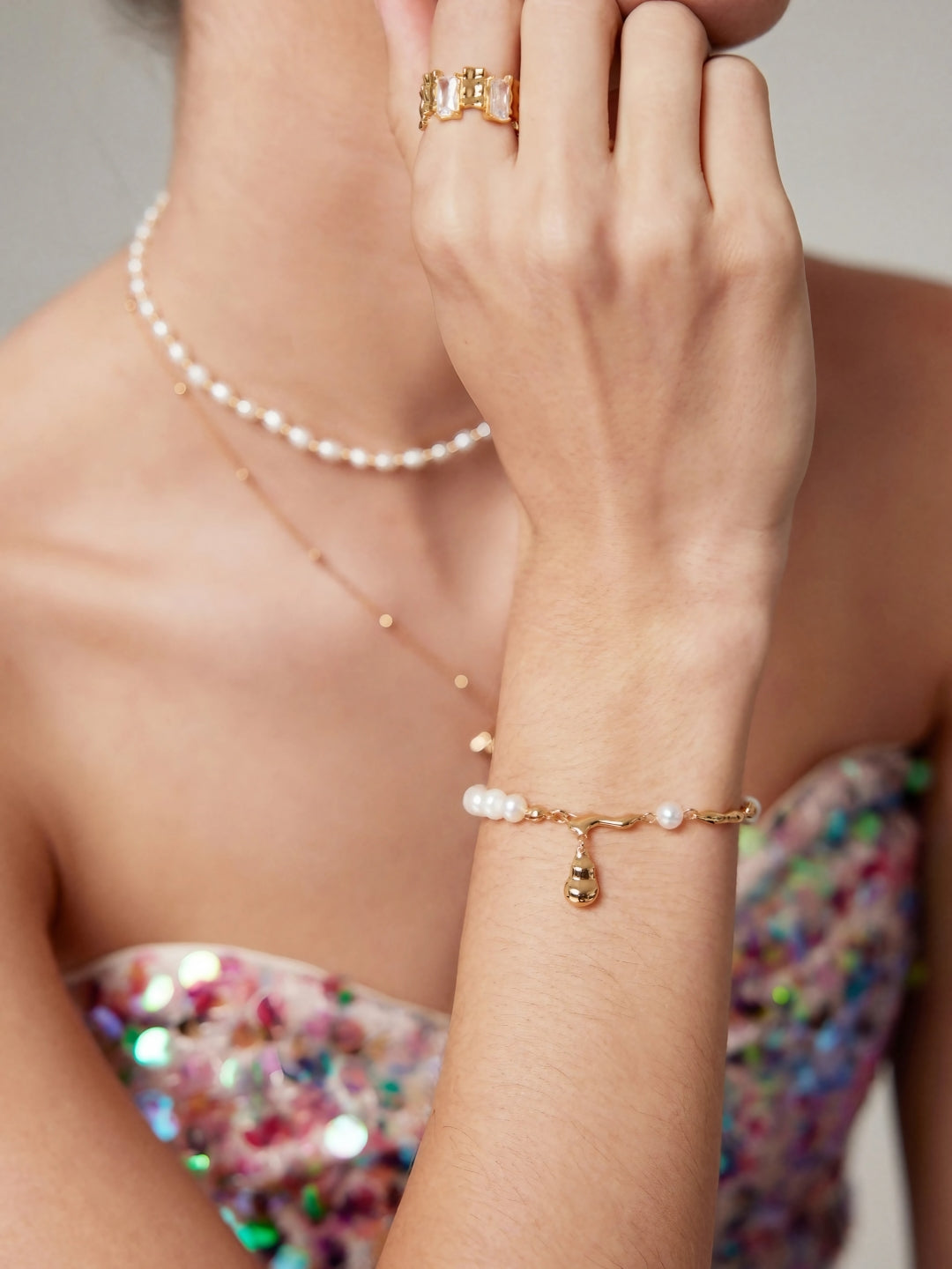 Pearl Serenity Drop Bracelet-Bracelets-SoulAdorne