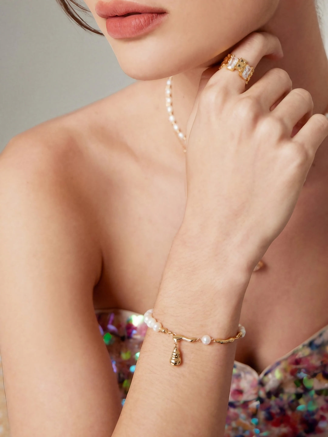 Pearl Serenity Drop Bracelet-Bracelets-SoulAdorne