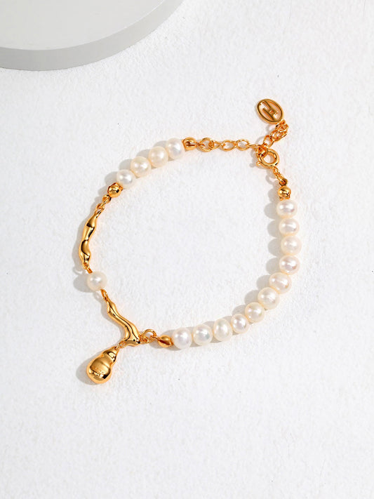 Pearl Serenity Drop Bracelet-Bracelets-SoulAdorne