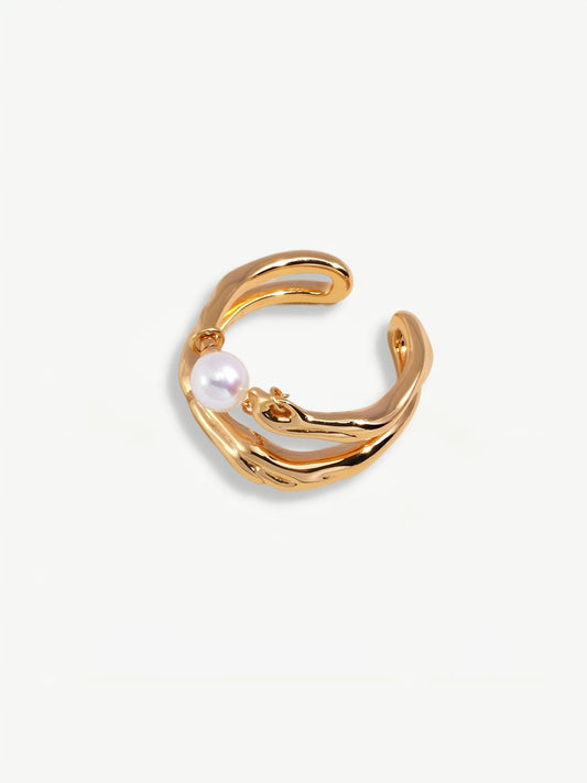 Pearl Healing Silver Ring