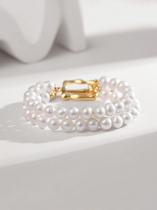 Pearlescent Golden Embrace Bracelet-Bracelets-SoulAdorne