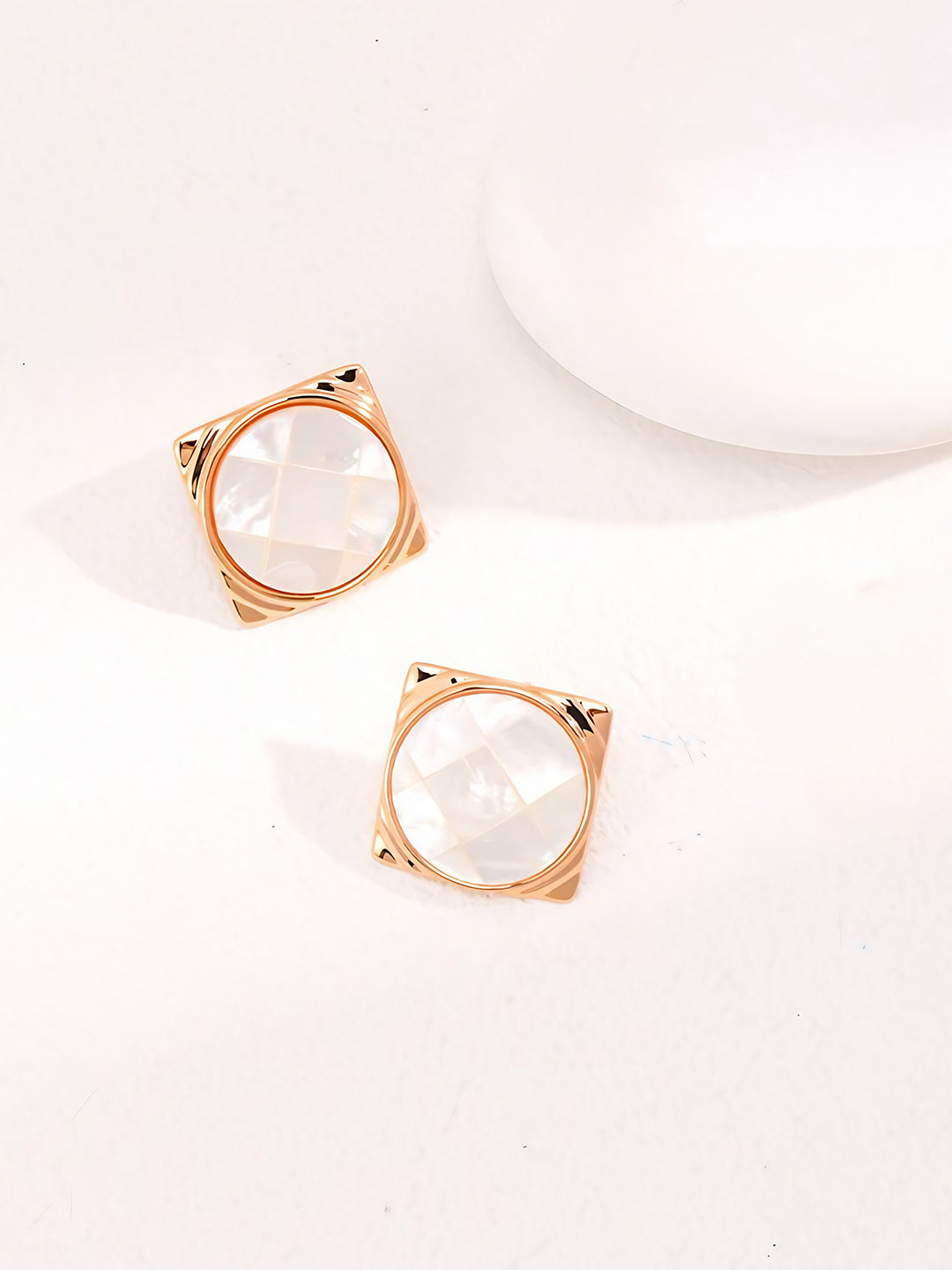 Rose Glow Geometric Studs-SoulAdorne