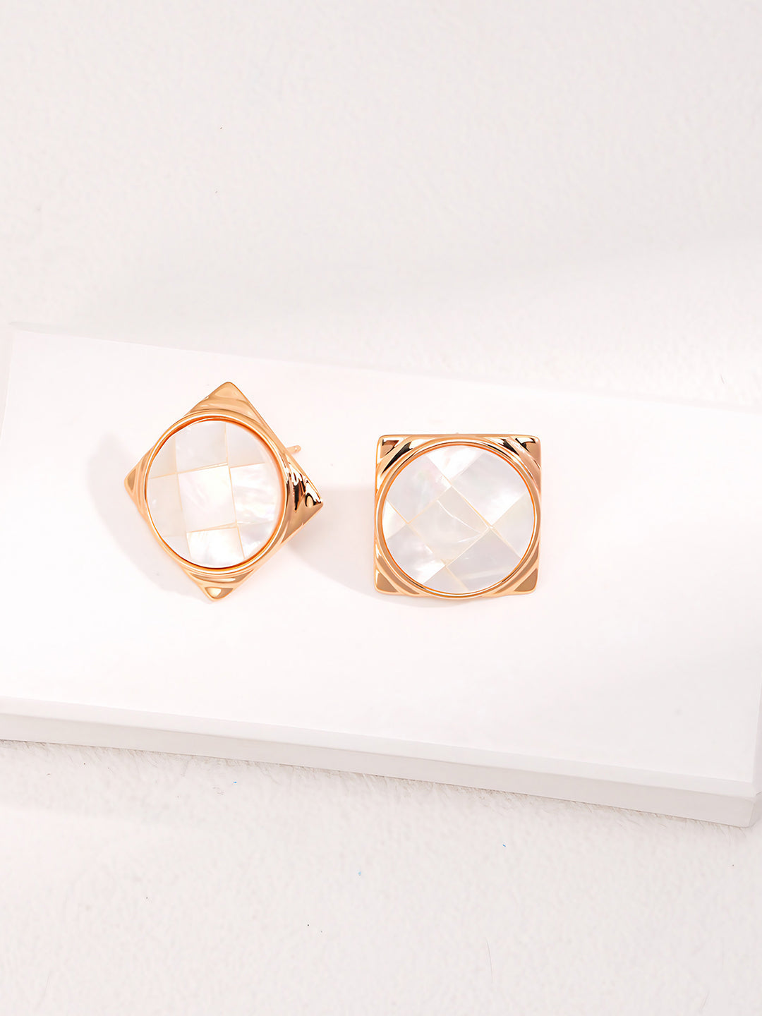 Rose Glow Geometric Studs-SoulAdorne