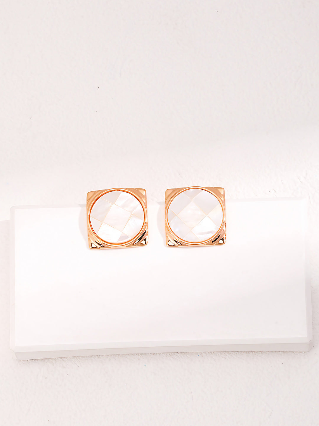 Rose Glow Geometric Studs-SoulAdorne