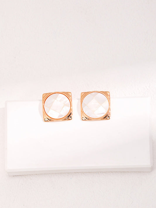 Rose Glow Geometric Studs-SoulAdorne