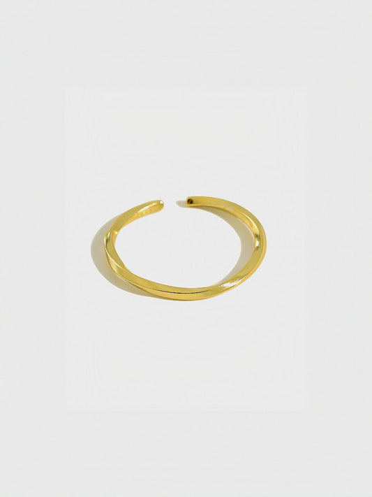 Sleek Aurous Arc Ring-Rings-SoulAdorne