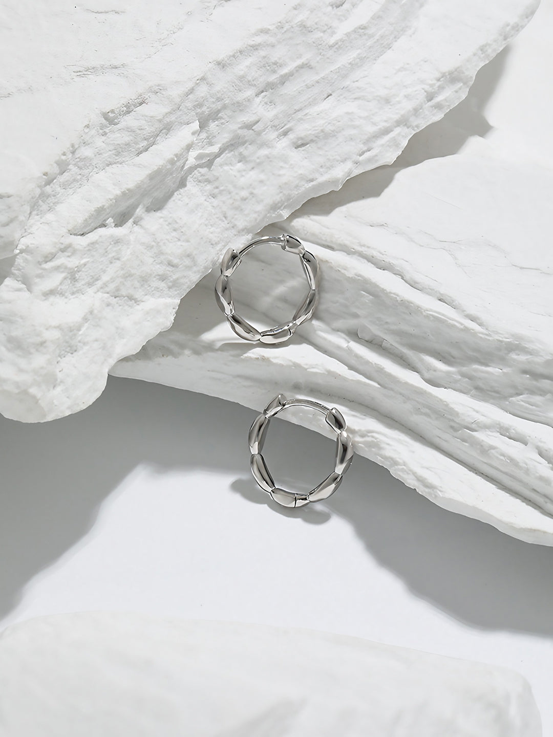 Sterling Chain-Link Hoop Earrings-Earrings-SoulAdorne