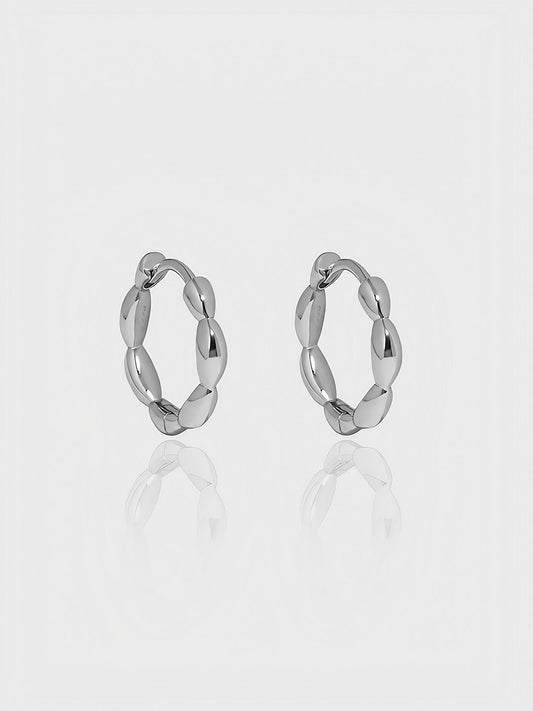 Sterling Chain-Link Hoop Earrings-Earrings-SoulAdorne