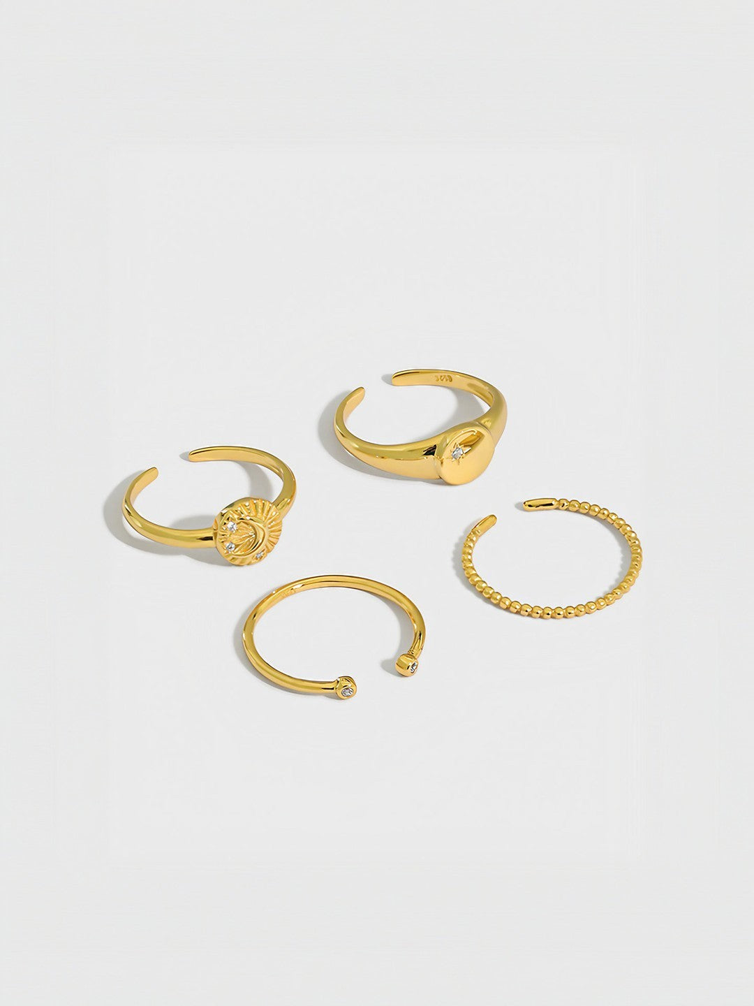 Sunlit Radiance Collection (4 Pieces)-Rings-SoulAdorne