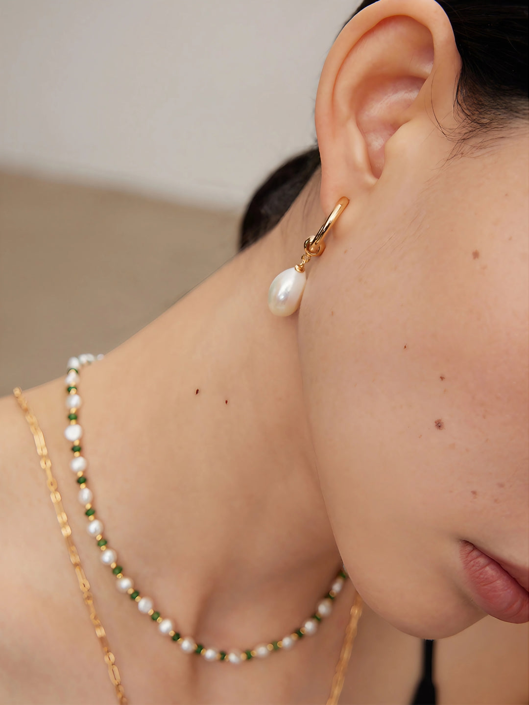 Timeless Pearl Hoop Earrings-Earrings-SoulAdorne