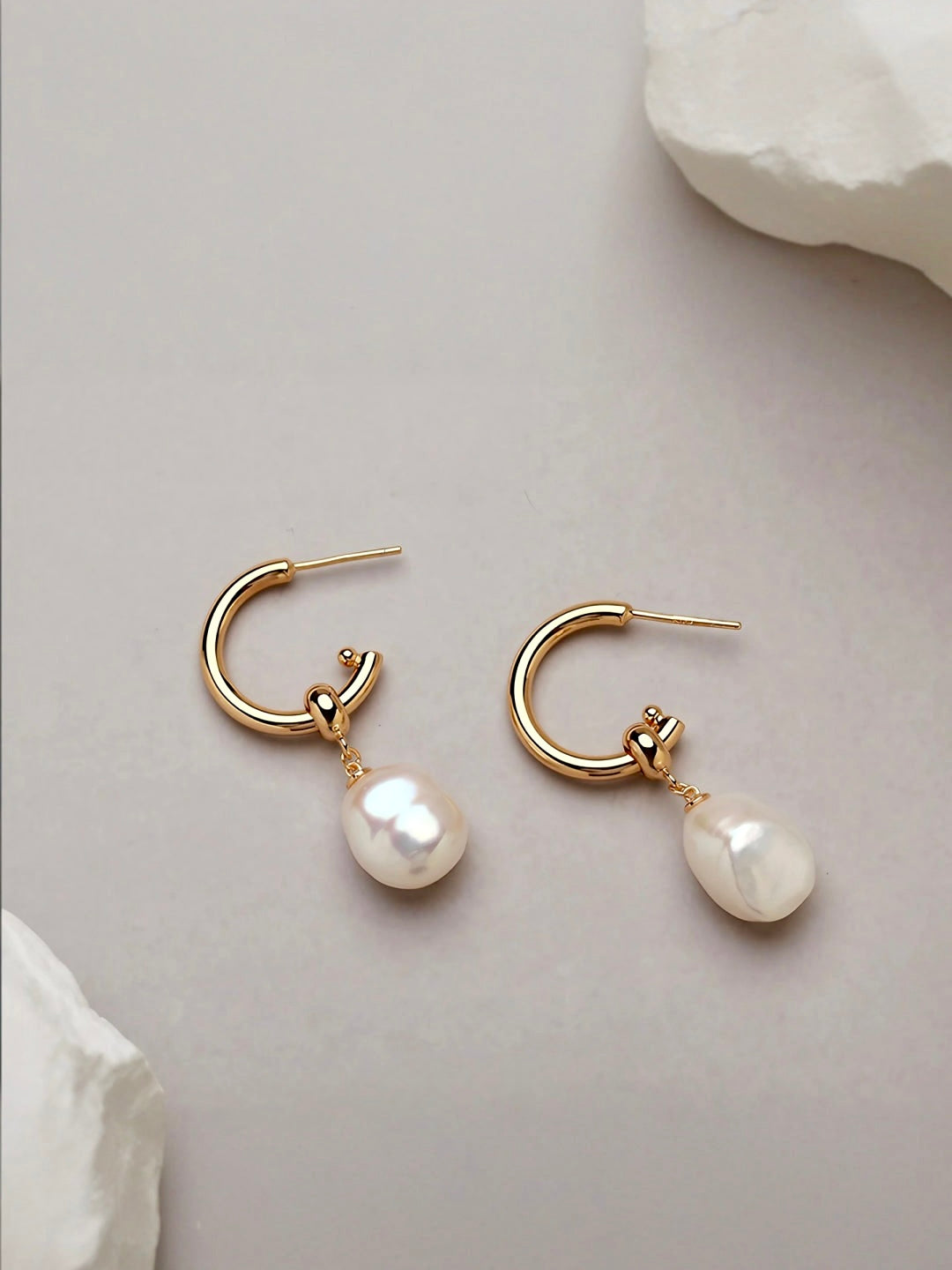 Timeless Pearl Hoop Earrings-Earrings-SoulAdorne