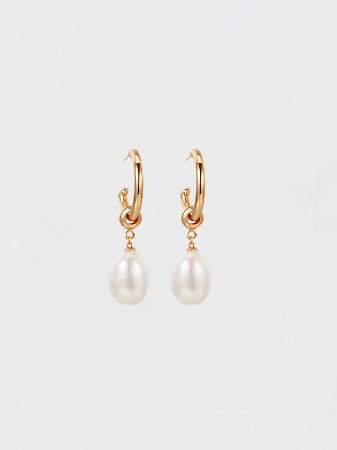 Timeless Pearl Hoop Earrings-Earrings-SoulAdorne