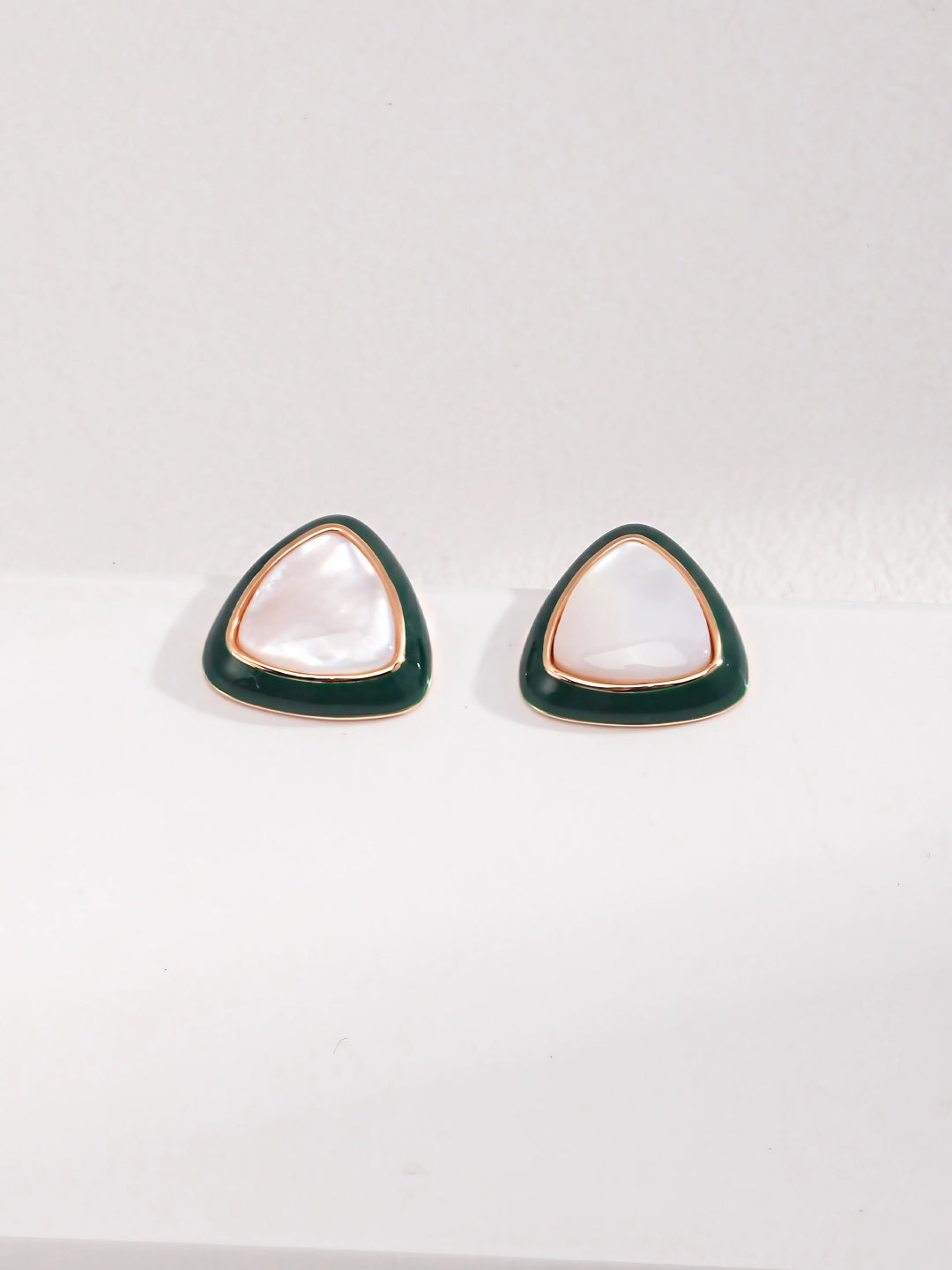 Triangle Mother Pearl Studs-Earrings-SoulAdorne