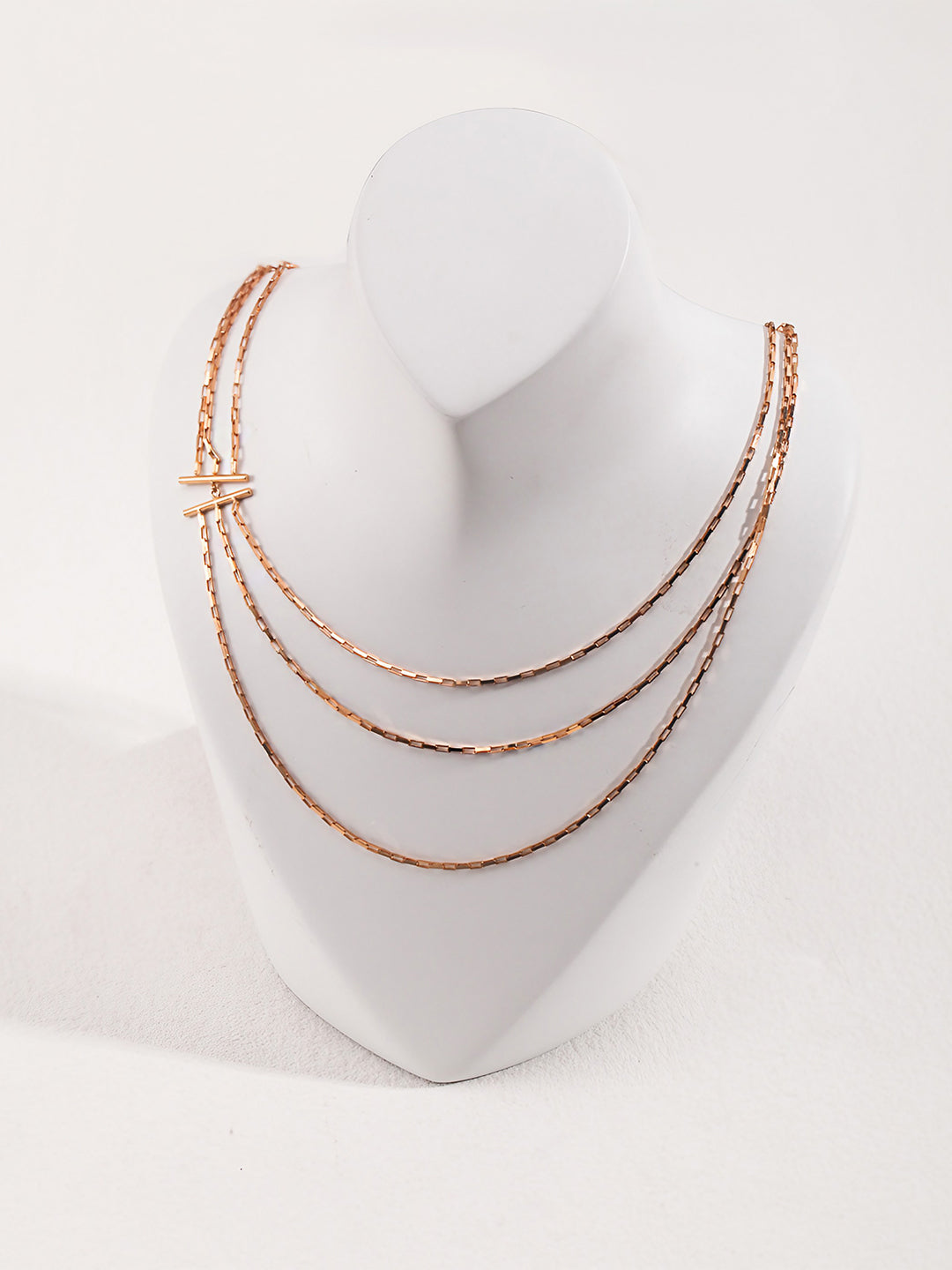 Triple Strand Gold Vermeil Elegance-Necklaces-SoulAdorne