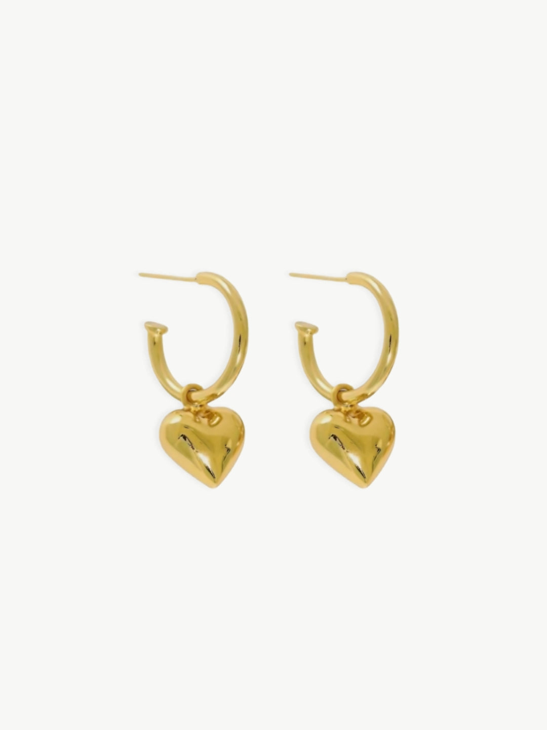 Heart Charm Hoops