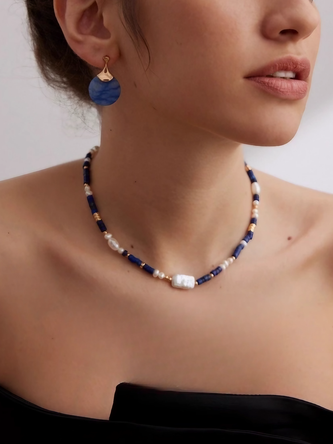 Lapis Pearl Necklace