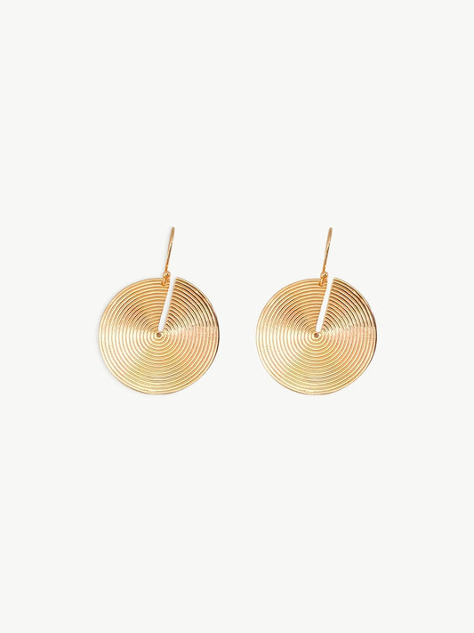 Spiral Disc Drop Earrings